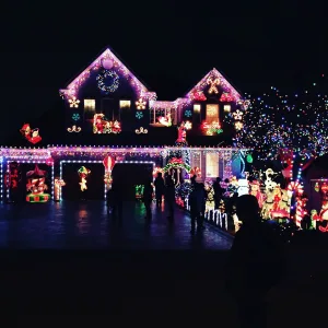 Decorated holiday house