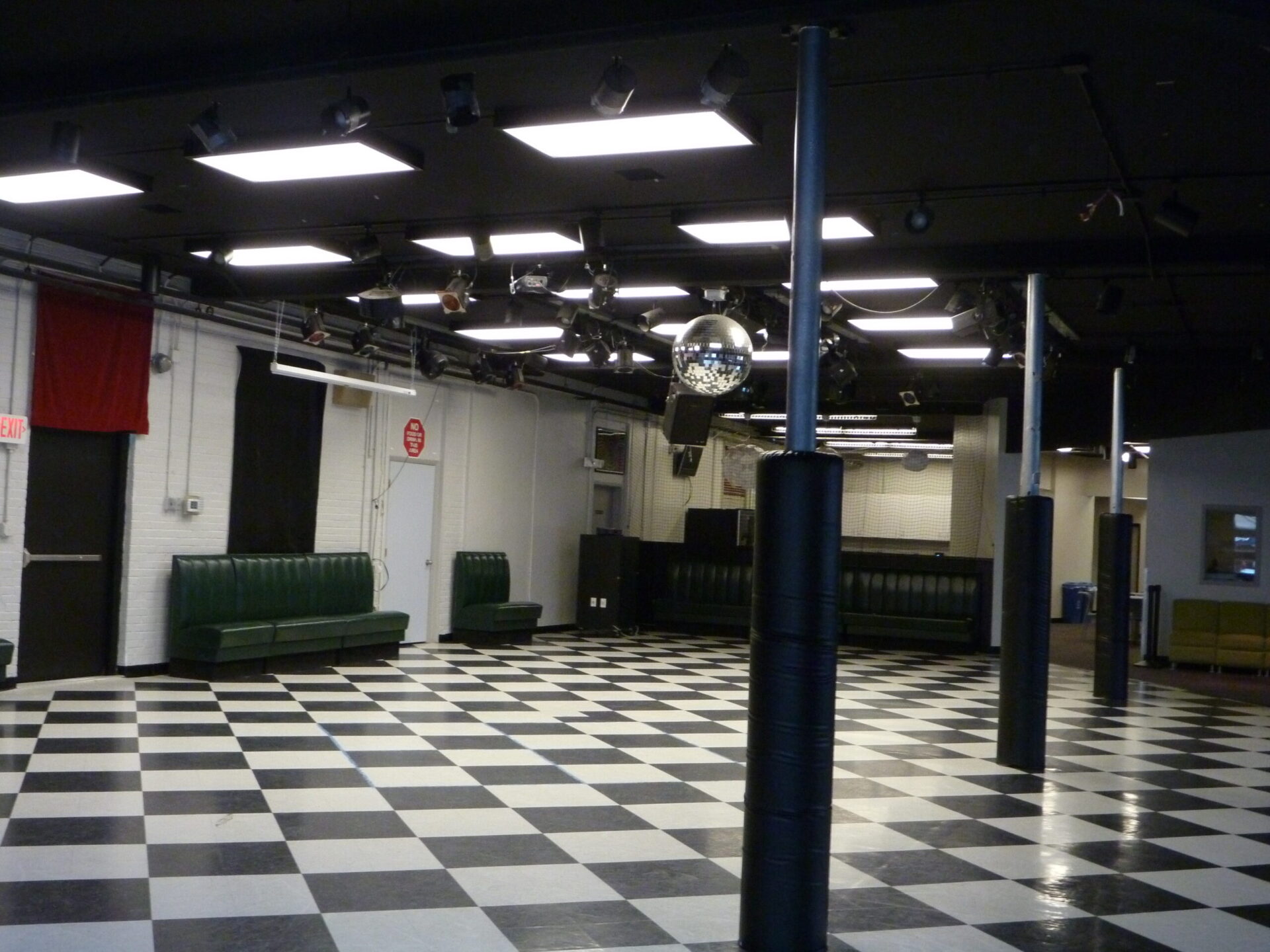 checkered dance floor at the Old Firehouse Center