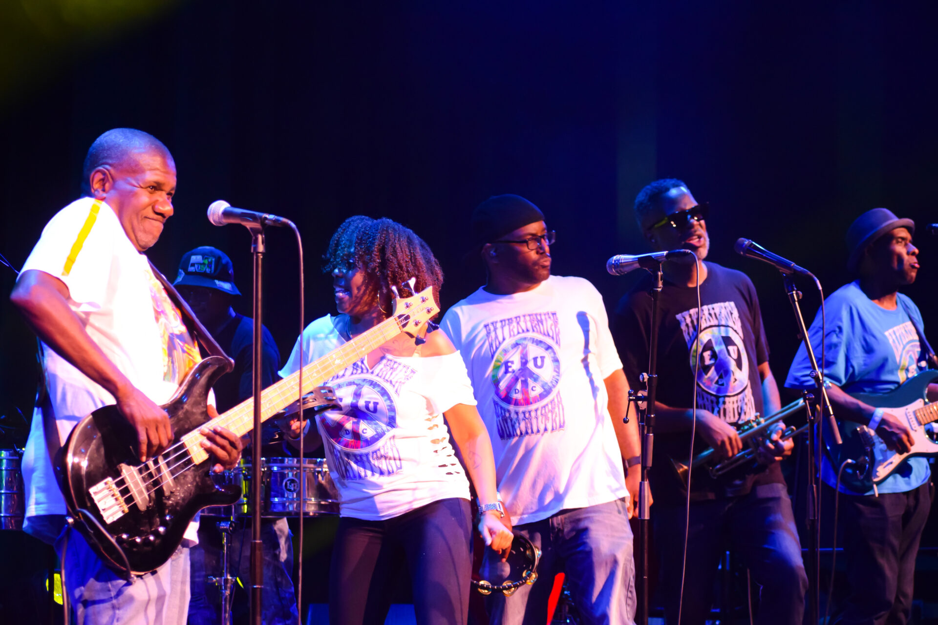 EU band members on stage.