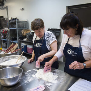 Seniors cooking in the MCC kitchen