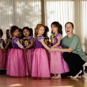 Fairytale Ballet class with young girls dressed as fairies.